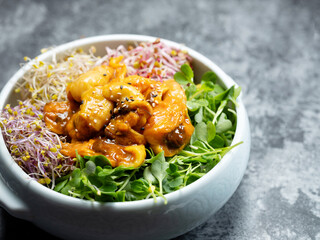  Bibimbap with vegetables and sea squirt
