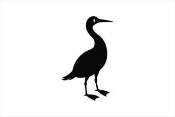 Little cormorant vector art illustration