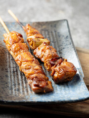 Grilled chicken skewers, seasoned chicken