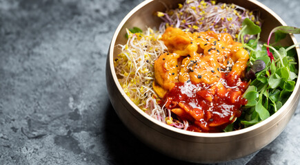  Bibimbap with vegetables and sea squirt