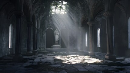 Sunlight in Abandoned Cathedral