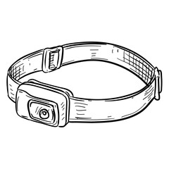 headlamp handdrawn illustration