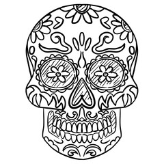 sugar skull handdrawn illustration