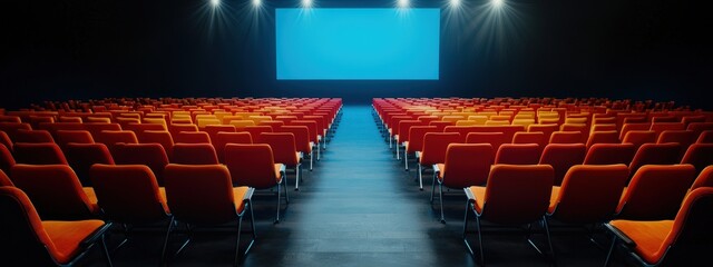 Old cinema seats facing a screen playing classic films symbolizing the legacy of audiovisual history