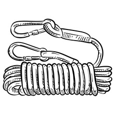 hiking rope handdrawn illustration