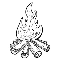 bonfire handdrawn illustration
