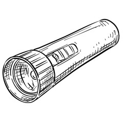flashlight handdrawn illustration