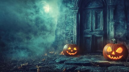 Halloween photo booth with props and spooky backgrounds.