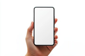 Hand Holding Smartphone Mockup Isolated created with Generative AI