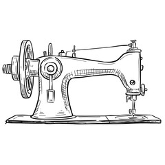 sewing machine handdrawn illustration