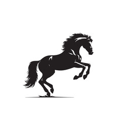 Horse silhouette. Running horse silhouette. Jumping horse vector design on white background. Horse logo, icon.