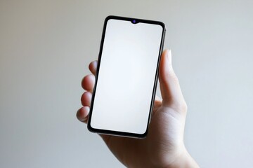 Hand Holding Smartphone Mockup Isolated created with Generative AI