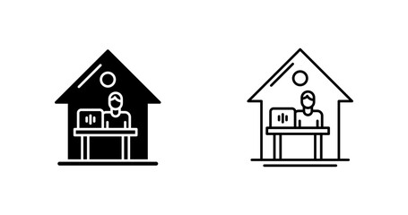 Work At Home Vector Icon