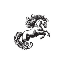 Fototapeta premium Horse silhouette vector design. Horse logo, icon vector design isolated on white background.