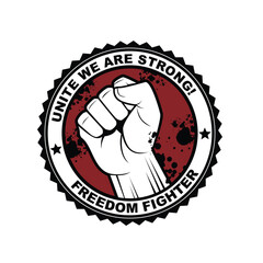 Freedom Fighter Badge Logo Template Design