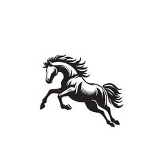 Obraz premium Horse silhouette vector design. Horse logo, icon vector design isolated on white background.