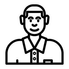 Student icon in outline style