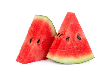 two sliced fresh watermelon isolated, png