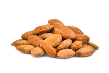 pile of almonds seeds isolated, png