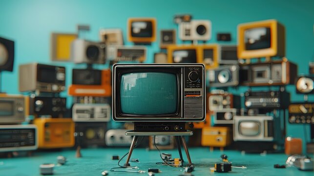 Vintage television broadcasting historic moments emphasizing the importance of audiovisual preservation