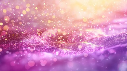 Fototapeta premium magic water with a golden and purple glowing aura, medieval fantasy, photorealistic, hyper-realistic details, 4k, flowing in the light pink water, texture 