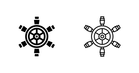 Ship Wheel Vector Icon