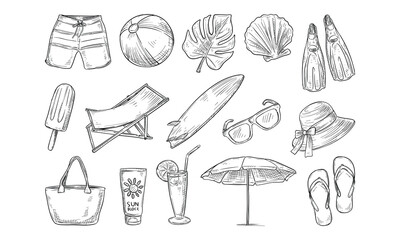 beach handdrawn collection