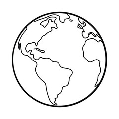 Earth Outline Drawing Design Vector Illustration Clipart Eps