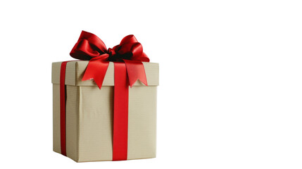 Fototapeta premium Gift box with red ribbon on transparent background
