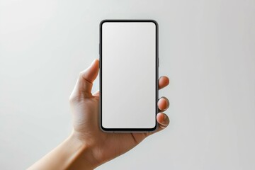 Hand Holding Smartphone Mockup Isolated created with Generative AI
