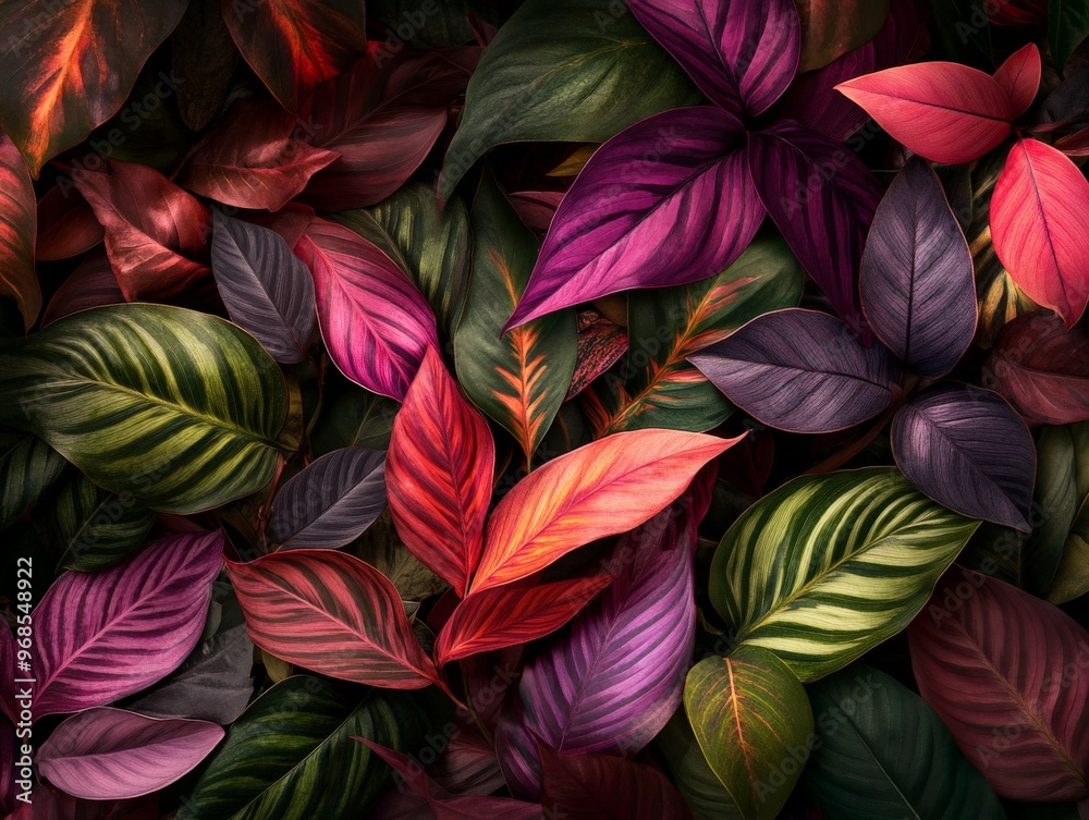 Canvas Prints Vibrant Tropical Leaves.