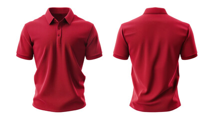 Red polo shirt on transparent background