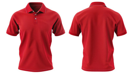 Red polo shirt on transparent background