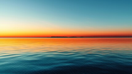 Fototapeta premium Tranquil Sunrise Over Serene Ocean Waters - Renewal and Fresh Beginnings