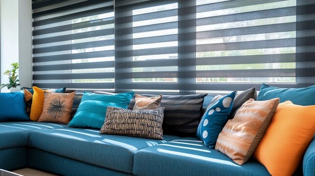 Smart blinds, on the white background