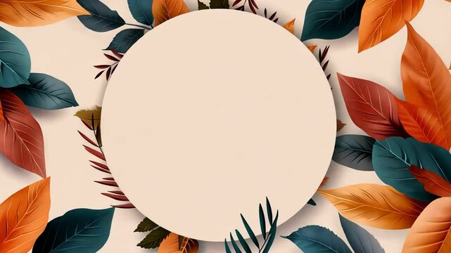 Art frame boho style, flat flower design illustration
