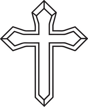 recommend clip art: cross line art vector design