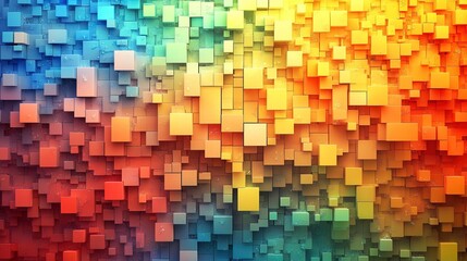 Fototapeta premium Squares, arranged like pixels, gradient from dark to light, soft diffused light