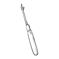 seam ripper handdrawn illustration