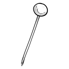 straight pin handdrawn illustration