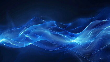 Attract blue light waves on a light technology black background