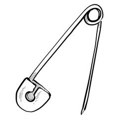 safety pin handdrawn illustration