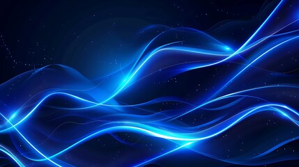 Attract blue light waves on a light technology black background