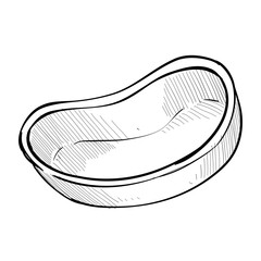 Medical tray handdrawn illustration