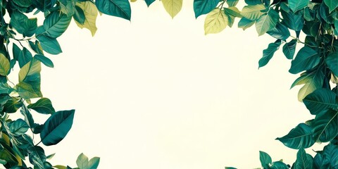 Naklejka premium Green Leaves Frame.