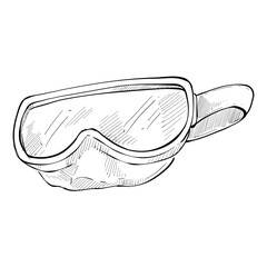 diver mask snorkel handdrawn illustration