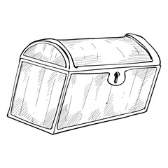 treasure chest handdrawn illustration