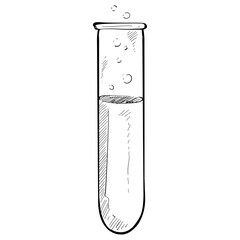 test tube handdrawn illustration