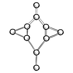 molecule structure handdrawn illustration