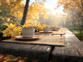 Cozy Autumn Table Setting Ideas Warm Fall Decor for Family Dinner Rustic Table Setting with Burlap Placemats and Maple Leaves  Create an Inviting Atmosphere for Your Fall Gathering Get Inspired by